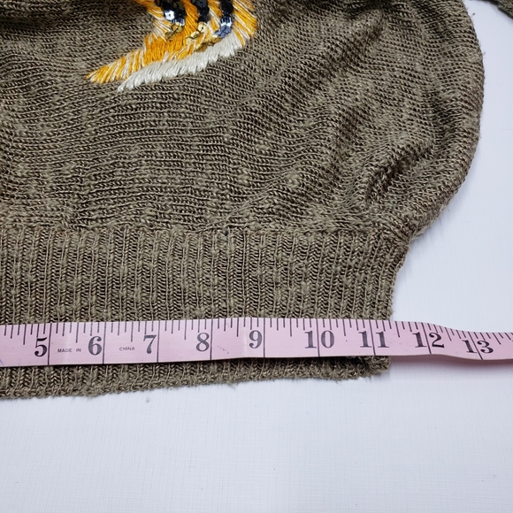 Vintage Women's  Sweater Brown Bronze Sequin Fish Medium Large - Picture 12 of 15